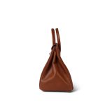 Birkin 30 Noisette Box Calfskin Gold Plated E Square Stamp - Image 12