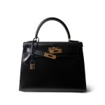 Kelly Sellier 28 Black Box Calfskin Gold Plated [A] Stamp - Image 5