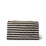 Ivory/Black Striped Coco Sailor Pearl Classic Flap Bag Gold Hardware - Image 3