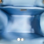 22S Light Blue Caviar Quilted Mini Bucket Bag Light Gold Hardware - Image 11