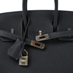 Birkin 25 Bleu Nuit / Bleu De Nord Togo Palladium Plated W Stamp - Image 5