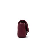 Burgundy Lambskin Quilted Extra Mini Rectangular Flap Light Gold Hardware - Image 4