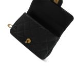 Black Caviar Quilted Mini Sweetheart Single Flap Bag Aged GHW - Image 14