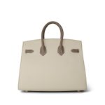 Birkin 25 Bi-Color Horseshoe (HSS) Craie/Etoupe Epsom Gold Plated Z Stamp - Image 6