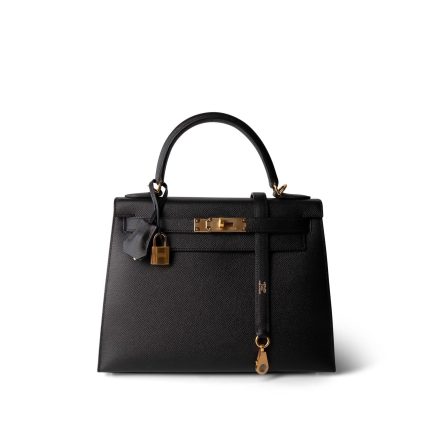 Kelly Sellier 28 Black Epsom Gold Plated Y Stamp