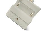 24S Light Grey Caviar Quilted Classic Flap Medium LGHW - Image 13