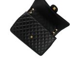 24K Black Caviar Quilted Maxi Travel Flap Aged Gold Hardware - Image 10