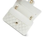 22S White Caviar Quilted Classic Flap Small LGHW - Image 11