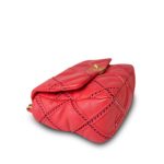 Coral Lambskin Quilted Wild Stitch 19 Flap Small Mixed Hardware - Image 11
