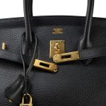 Birkin 35 Black Ardennes Gold Plated [G] Stamp - Image 6