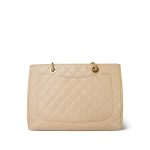 Beige Clair Caviar Quilted Grand Shopper Tote (GST) Gold Hardware - Image 3