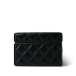 Black Lambskin Quilted Jewelry Box Small Light Gold Hardware - Image 5
