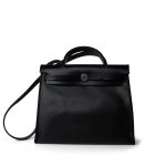 Herbag Zip PM 31 Black and Ecru Toile H Berline Vache Hunter Palladium Plated Z Stamp - Image 2