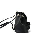 24P Black Lambskin Leather Duma Backpack Small Light Gold Hardware - Image 5