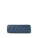 Dark Blue Shiny Aged Calfskin Quilted Nano Kelly Shopper Aged Gold Hardware - Image 5