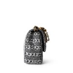24P Black White Silver Tweed Quilted Pearl Aged Gold Hardware - Image 5