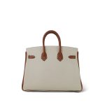 Birkin 25 Bi-Color Horseshoe (HSS) Craie/Gold Taurillon Gold Plated Y Stamp - Image 7