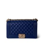 Blue Caviar Quilted Boy Bag Medium Light Gold Hardware