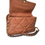 21K Caramel Lambskin Quilted 19 Flap Medium/Large Aged Gold Hardware - Image 11