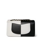 Black/White Lambskin Classic Flap Medium LGHW - Image 5
