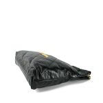 22S Black Calfskin Quilted 22 Hobo Bag Small Aged Gold Hardware - Image 7