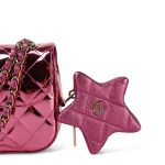 24C Shiny Pink Calfskin Quilted Flap Bag & Coin Purse - Image 11