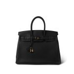 Birkin 35 Noir Veau Togo Gold Plated A Stamp