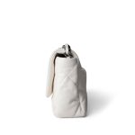 21P White Lambskin Quilted 19 Flap Small Mixed Hardware - Image 2