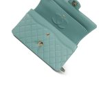 20C Tiffany Blue Caviar Quilted Classic Flap Medium LGHW - Image 12