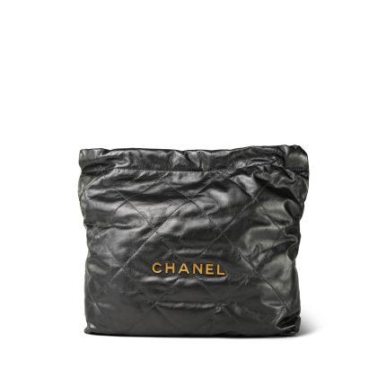 22A Ruthenium Metallic Calfskin Quilted 22 Hobo Bag Medium Aged Gold Hardware