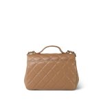 Dark Beige Caviar Quilted Business Affinity Medium Flap Light Gold Hardware - Image 5