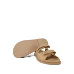 24P Beige Lambskin Quilted Velcro Sandals/Mules Light Gold Hardware - Image 9