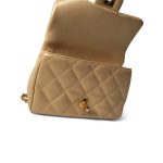 23P Gold Lambskin Quilted Mini Sweetheart Single Flap Bag Aged GHW - Image 7