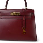 Kelly 28 Rouge H Box Calfskin Gold Plated Z Circle Stamp - Image 2