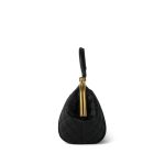 Black Calfskin Quilted Paris-Rome Colosseum Lock Frame Bag Aged Gold Hardware - Image 2