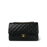 Black Jumbo Caviar Quilted Classic Flap GHW