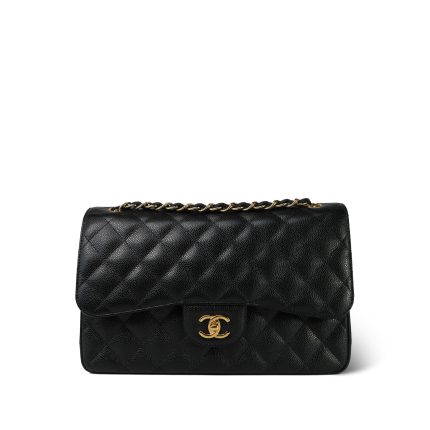 Black Jumbo Caviar Quilted Classic Flap GHW