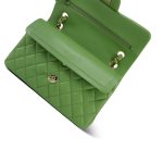 23C Green Caviar Quilted Classic Flap Small LGHW - Image 15