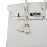 Birkin 25 White Epsom Palladium Plated [K] Stamp - Image 4