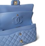 21C Sky Blue Lambskin Quilted Classic Flap Medium LGHW - Image 13
