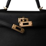 Mini Kelly Sellier Black Veau Epsom Gold Plated Hardware D Stamp - Image 4