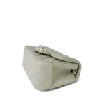 22C Grey Lambskin Quilted Mini Square Flap Light Gold Hardware - Image 11