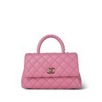 23A Light Pink Caviar Quilted Coco Chain Handle Small LGHW