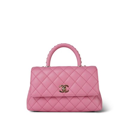 23A Light Pink Caviar Quilted Coco Chain Handle Small LGHW