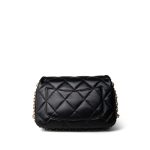 23B Black Lambskin Quilted Mini Square Chain Around Flap Aged Gold Hardware - Image 6