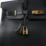 Birkin 35 Black Ardennes Gold Plated [G] Stamp - Image 2