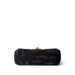 22P Small Black Denim Quilted Single Flap AGHW - Image 8