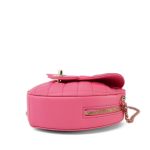 22S Pink Lambskin Quilted Large Heart Bag Light Gold Hardware - Image 12