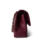 Wine/Burgundy Caviar Quilted Small Classic Double Flap LGHW - Image 11
