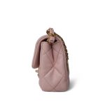 Light Pink Quilted Coco Paris Single Flap Aged Gold Hardware - Image 3